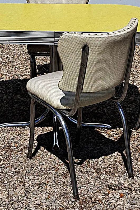 VINTAGE YELLOW & WHITE RETRO CHROME KITCHEN SET - Photo 4