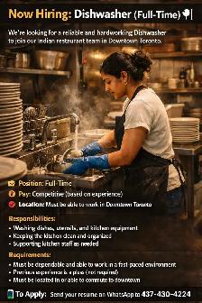 Now Hiring: Dishwasher (Full-Time)