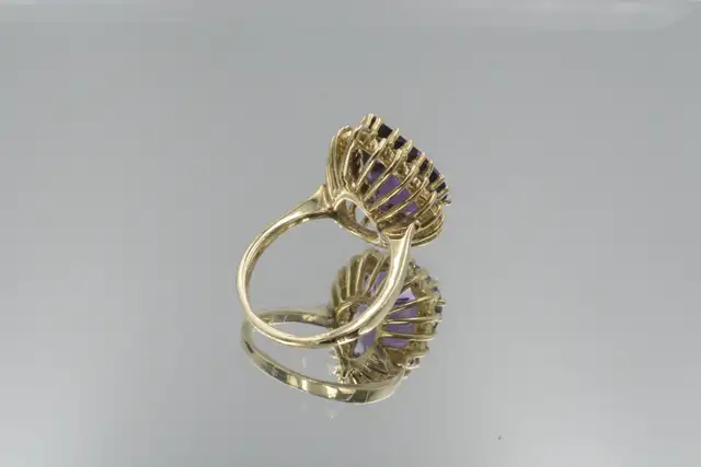 14K SYN AMETHYST AND DIAMOND RING - Photo 9