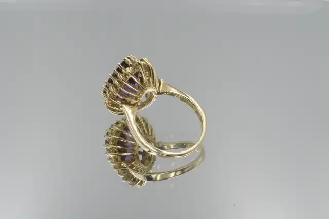 14K SYN AMETHYST AND DIAMOND RING - Photo 10