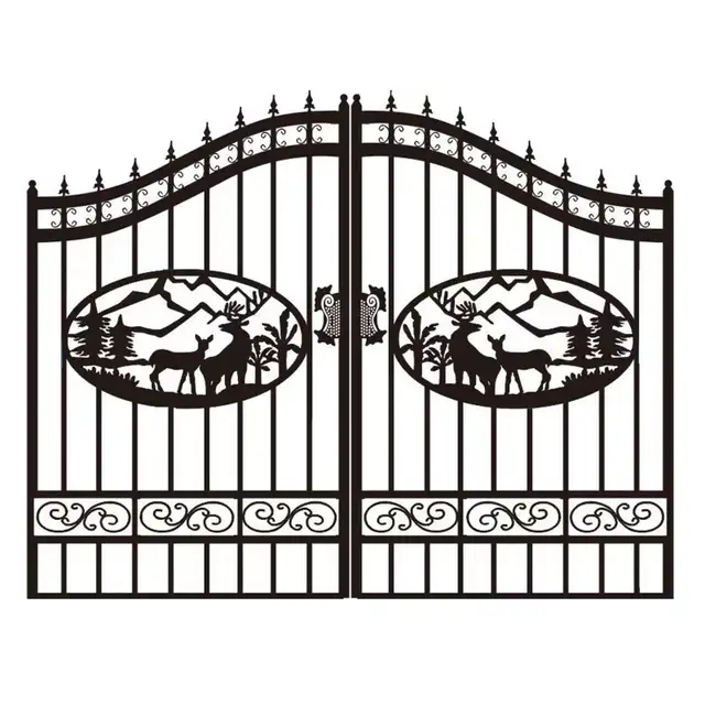 Heavy Duty 16FT Iron Gate – Deer Motif - Photo 4