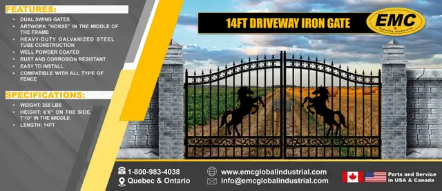 20FT Decorative Driveway Gate – Horse Theme