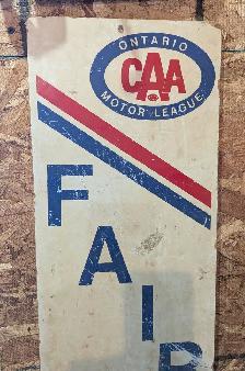 VINTAGE ESSO CAA ONTARIO MOTOR LEAGUE FAIR MASONITE WOOD SIGN - Photo 2