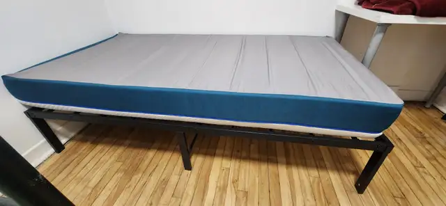 Twin Mattress   Metal Bed Frame for Sale – Like new - Photo 3