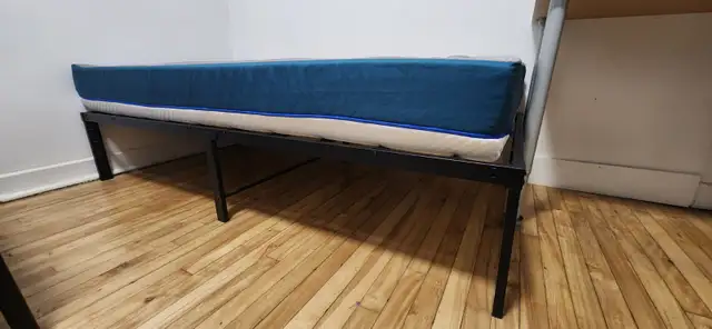 Twin Mattress   Metal Bed Frame for Sale – Like new - Photo 4