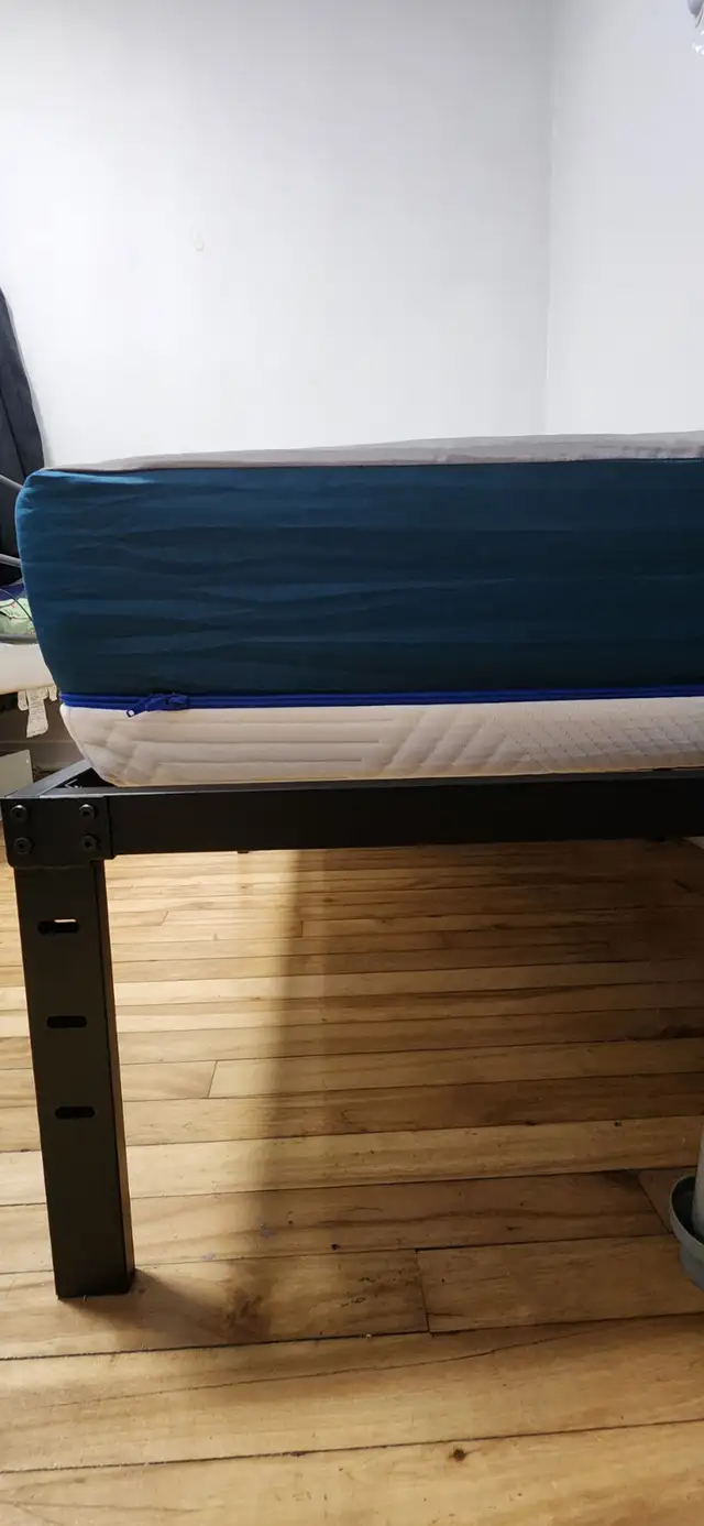 Twin Mattress   Metal Bed Frame for Sale – Like new - Photo 6