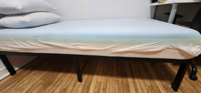 Twin Mattress   Metal Bed Frame for Sale – Like new - Photo 8