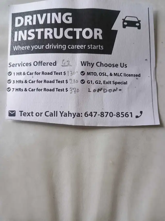 Driving school instructor