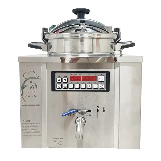 220V Numerical Control Desktop Type 304SS Pressure Fryer 022859