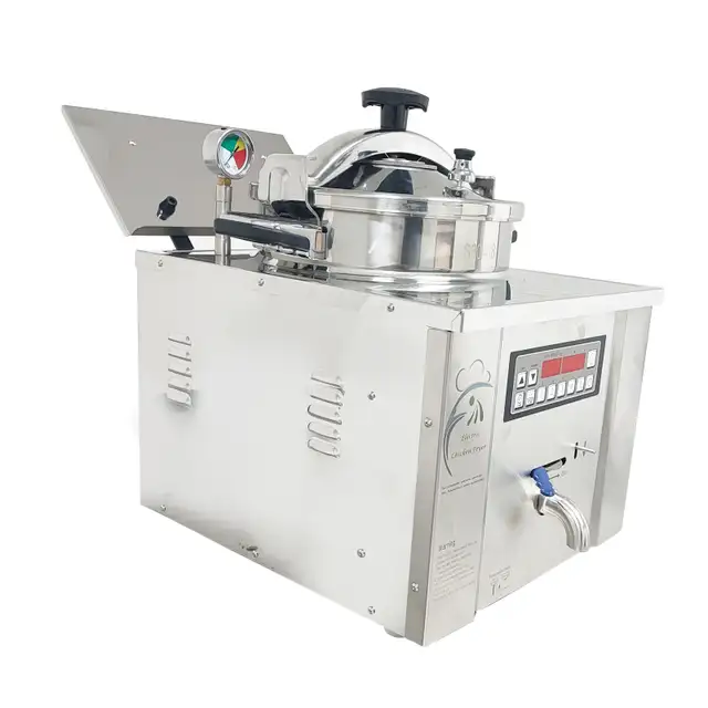 220V Numerical Control Desktop Type 304SS Pressure Fryer 022859 - Photo 2