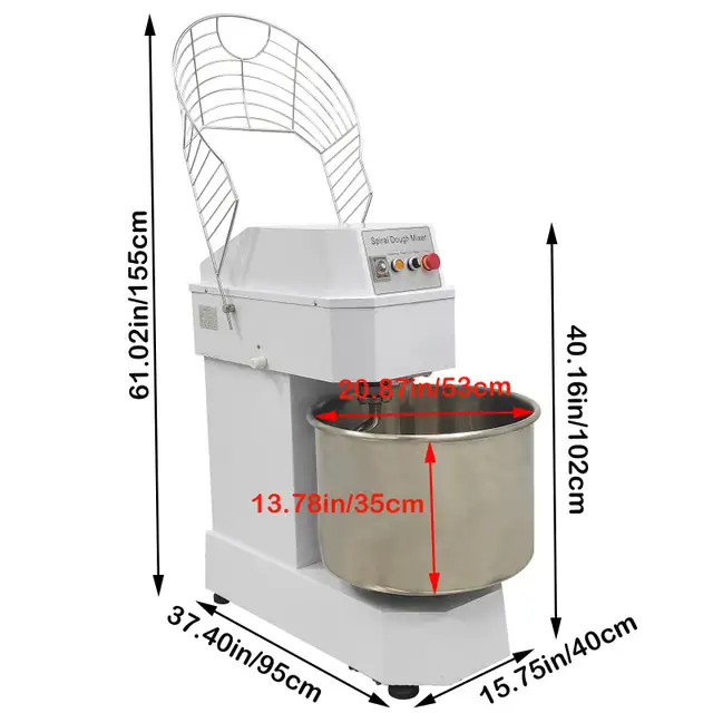 60L Dual Action Dual Speed Dough Mixer 220V silent model 170119 - Photo 10