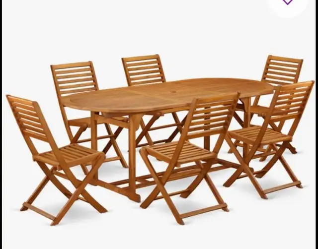8 Piece Patio Outdoor Acacia Wood Dining Set