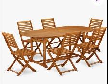 8 Piece Patio Outdoor Acacia Wood Dining Set
