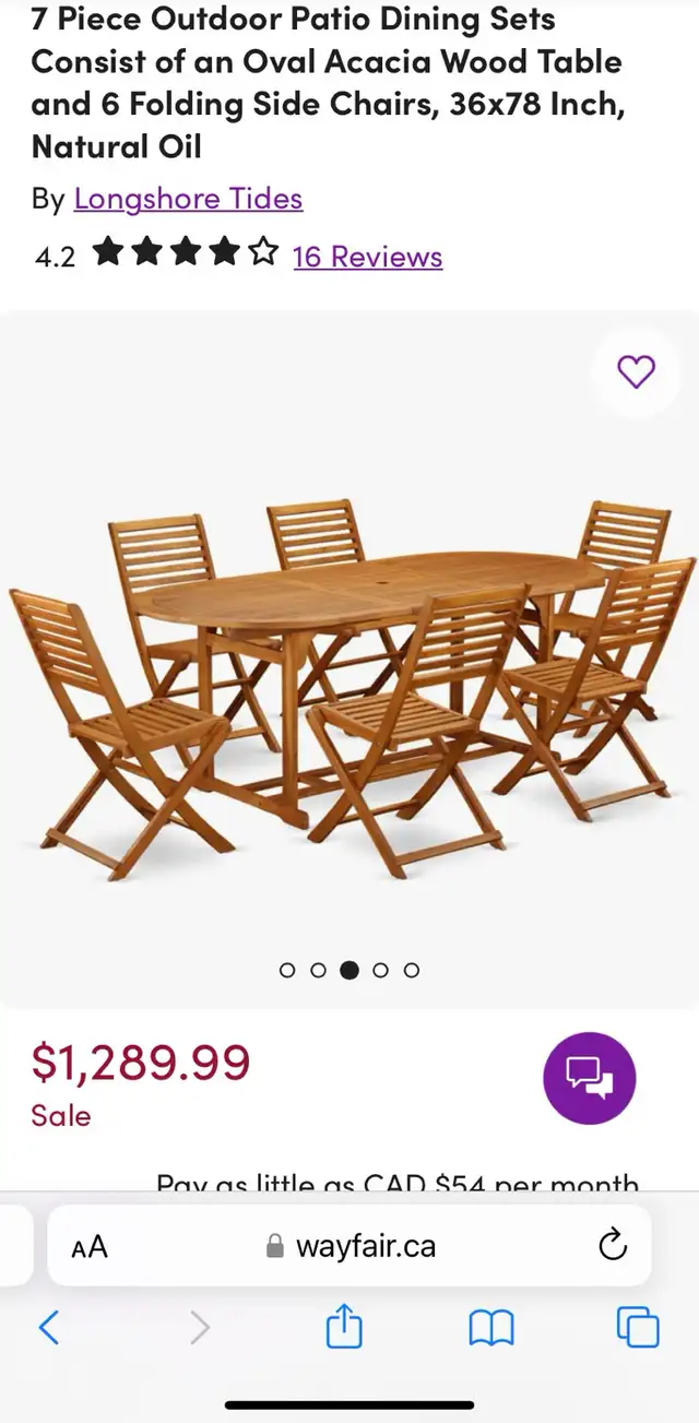8 Piece Patio Outdoor Acacia Wood Dining Set - Photo 6