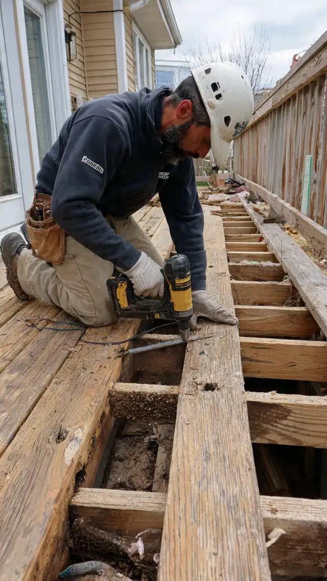 Deck repair -  Flower box -  Minor framing - Plywood repair.