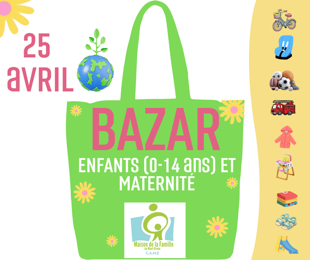 Bazar articles bébés, enfants (0-14ans) et maternité