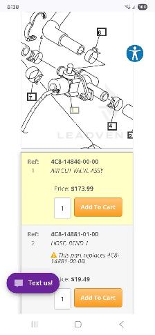 2007-2008 Yamaha R1 4C8-14840-00-00AIR CUT VALVE ASSY