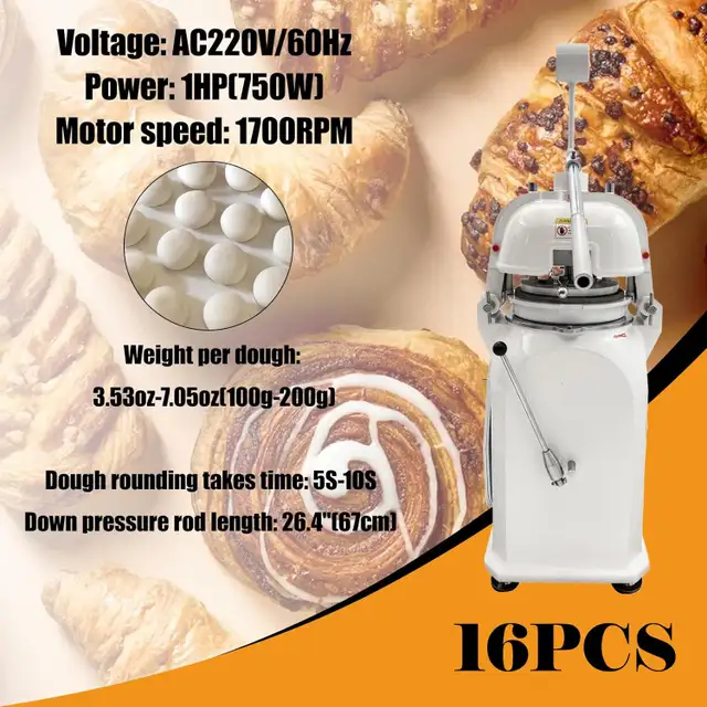Commercial 16 Blocks Dough Dividing and Rounding Machine 056835