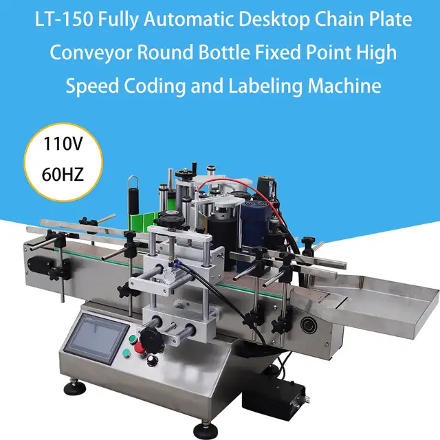 Chain Plate Conveyor Round Bottle Coding &Labeling Machine160235
