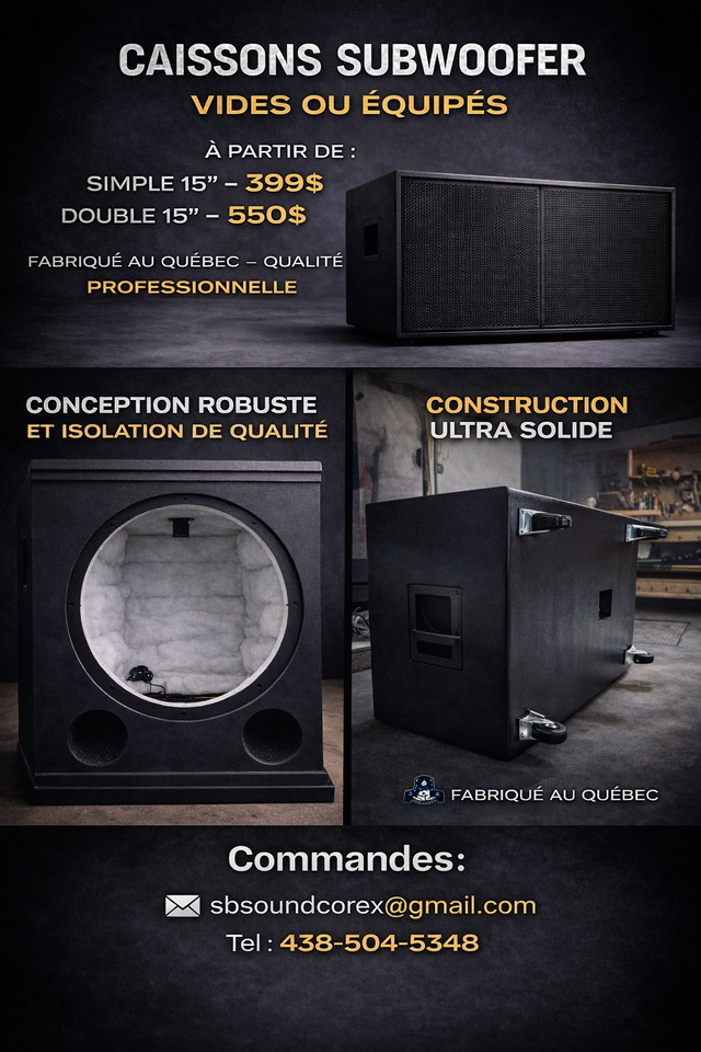 Caisson Subwoofer 15" Simple ou Double – DJ / Événement