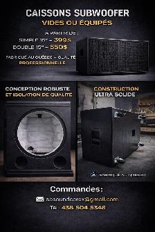 Caisson Subwoofer 15" Simple ou Double – DJ / Événement