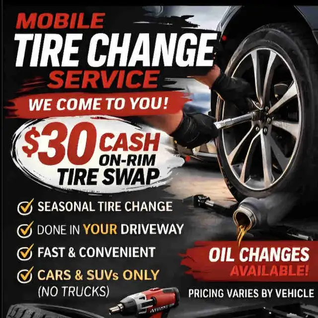 Mobile Tire Change for ONLY $30 (On-Rim Tire Swap)