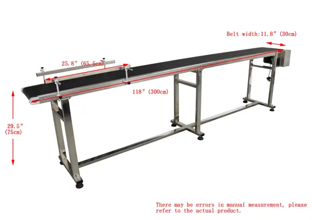118 inch Length Powered PVC Belt Conveyor 110V 250W 230240 - Photo 10