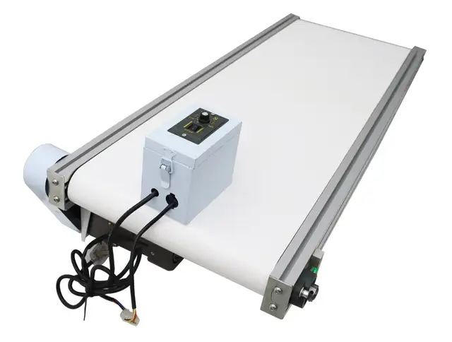 47.215.7' White PVC Mesa Belt Conveyor Power Slider Bed 230555