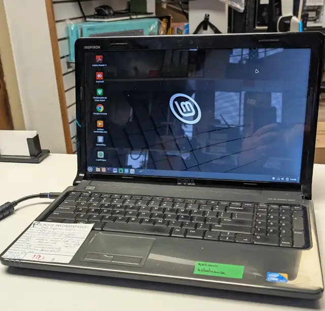 Laptop Dell Inspiron 1564 8Go SSD 256Go Samsung HDMI Linux MINT