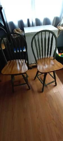 Hardwood Bar Stools (two)