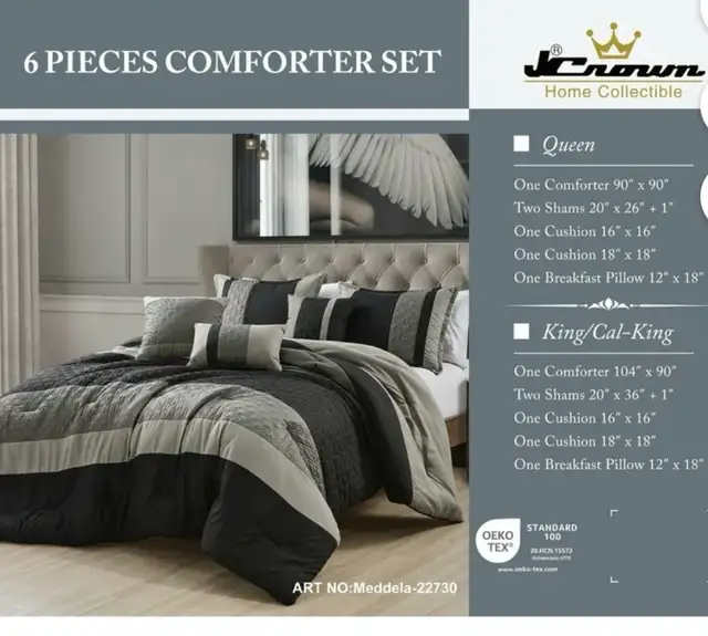 6-Piece Gray Comforter Set