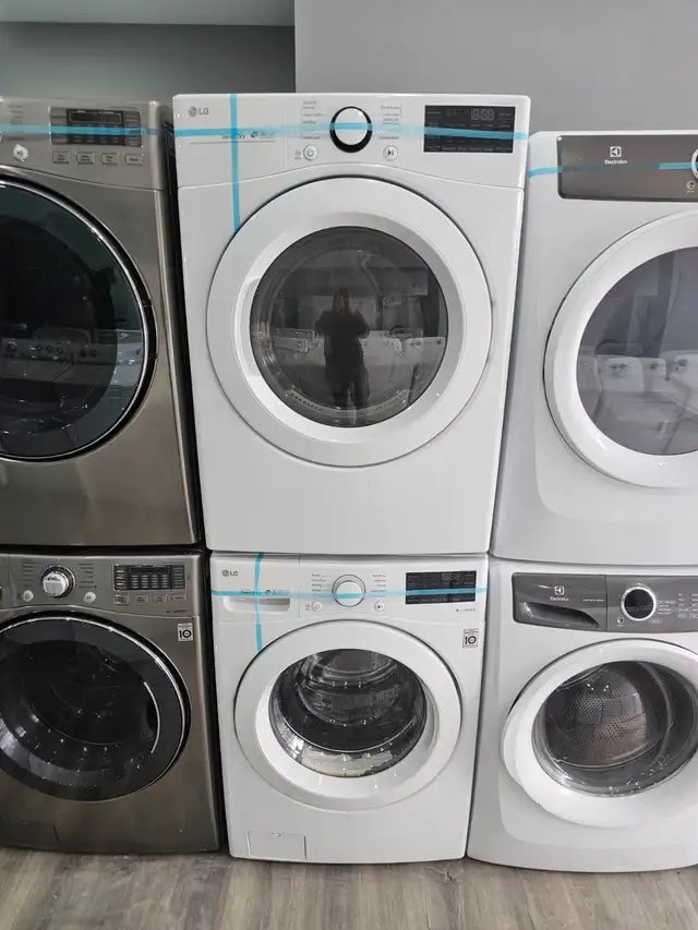 NEWER! LG 27' White Front-Load Stackable Washer & Electric Dryer
