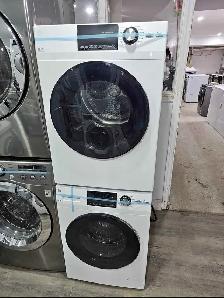 NEWER MODEL! GE 24' White Front-Load Stackable Washer & Dryer