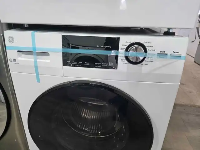 NEWER MODEL! GE 24' White Front-Load Stackable Washer & Dryer - Photo 3