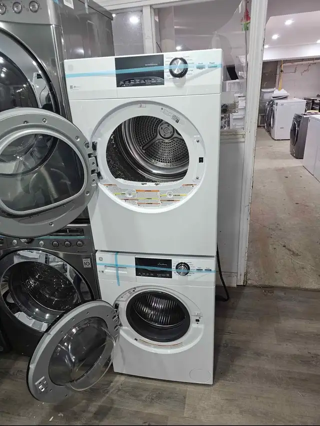 NEWER MODEL! GE 24' White Front-Load Stackable Washer & Dryer - Photo 8