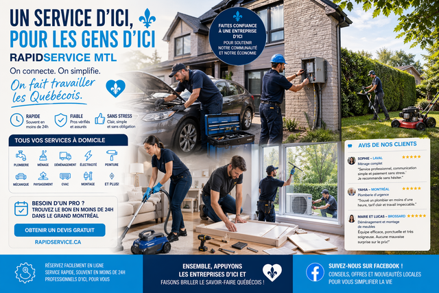 Tous vos services en 1 clic – Montréal & environs !