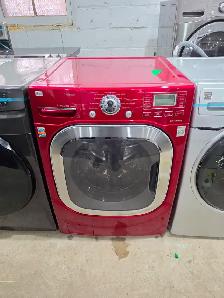 LG 27' CHERRY RED Steam Front-Load Stackable Washer Can DELIVER