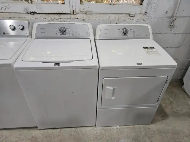 Maytag 27' White Top-Load White Washer & Front-Load Dryer
