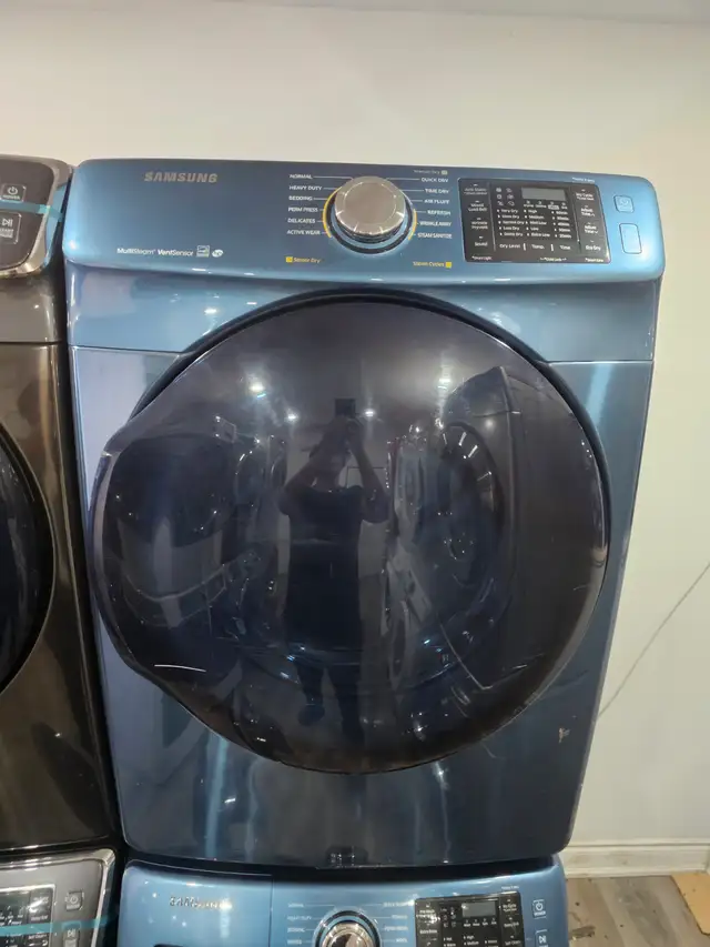 BEAUTIFUL Samsung 27' Blue Front-Load Stackable Washer Dryer Set - Photo 5