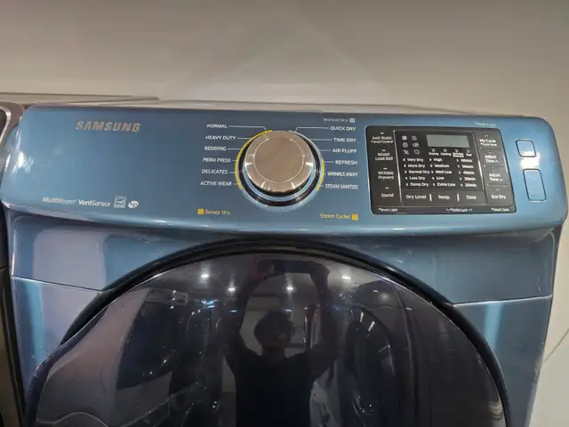 BEAUTIFUL Samsung 27' Blue Front-Load Stackable Washer Dryer Set - Photo 6