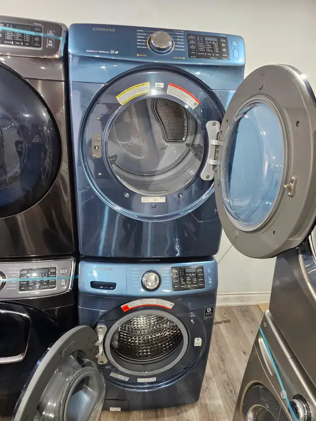 BEAUTIFUL Samsung 27' Blue Front-Load Stackable Washer Dryer Set - Photo 8