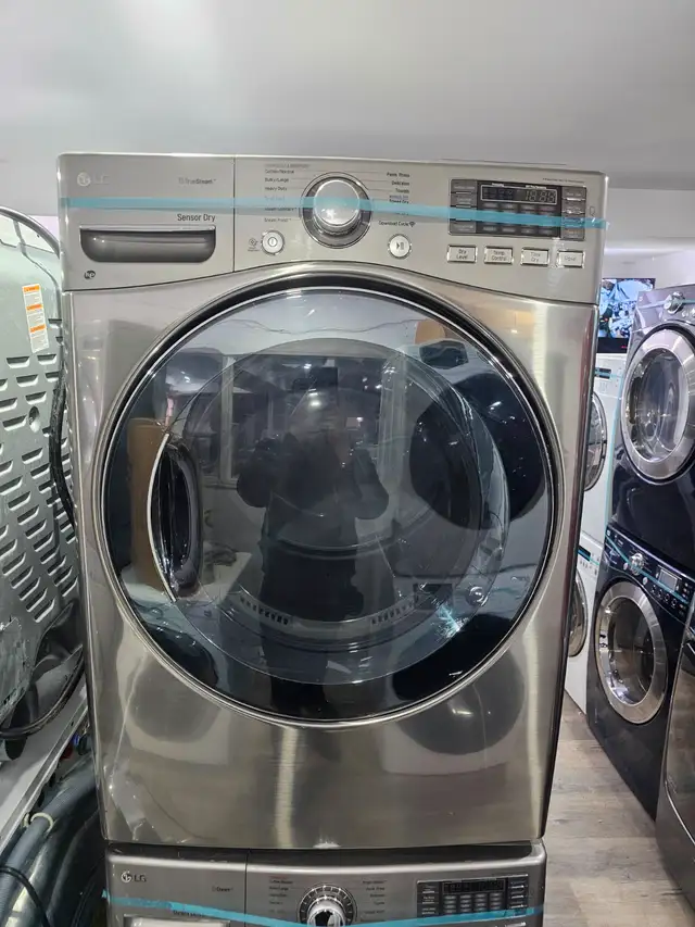 WOW LG 27' Stainless Steel Front-Load Stackable Washer Dryer Set - Photo 5