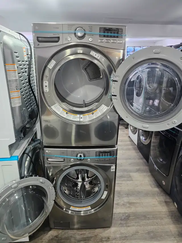 WOW LG 27' Stainless Steel Front-Load Stackable Washer Dryer Set - Photo 8
