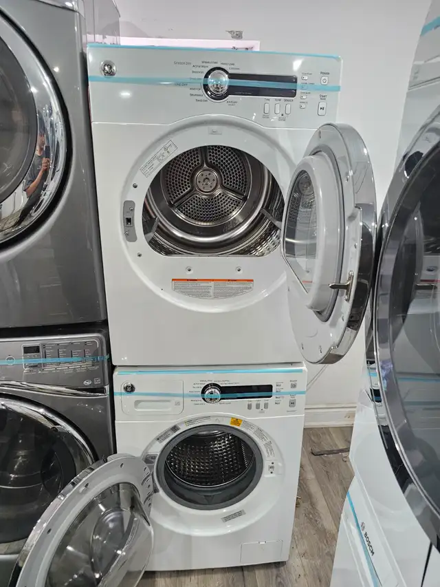 WOW GE 24' White Front-Load Stackable Washer Electric Dryer Set - Photo 8