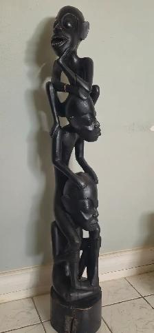 African  tribal style solid wood carving