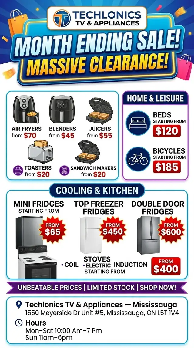 Month-End Mega Sale – TVs & Appliances at Cheap price's