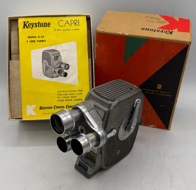 Vintage Collectable Keystone K-27 Movie Camera - Complete in Box