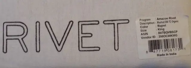 NEW 200TC Amazon Rivet 4PC Bedsheet Set, King, Organic Cotton. - Photo 2