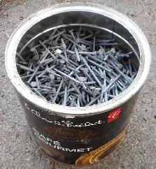 2-1/2" zink plated nails.