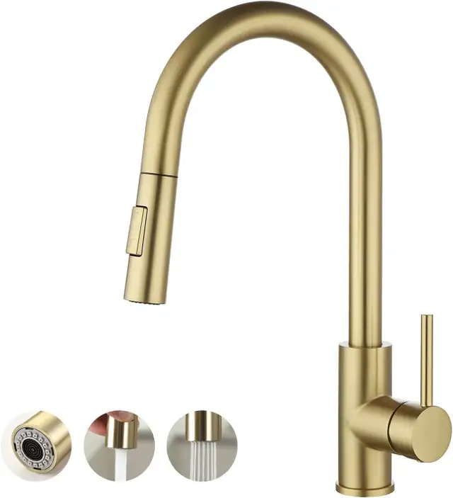 Brand New Gold Pull Out Kitchen Faucet For Sale